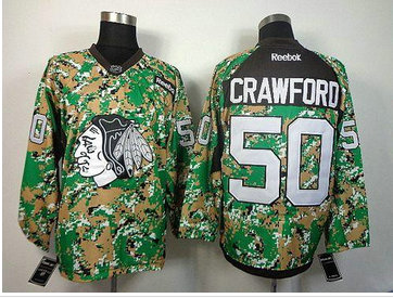Chicago Blackhawks #50 Corey Crawford Camo Veterans Day Practice NHL Jersey Chicago Blackhawks #50 Corey Crawford Camo Veterans Day Practice NHL Jersey