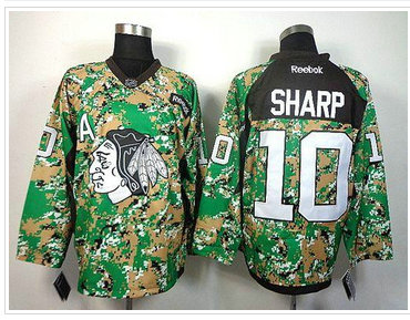 Chicago Blackhawks #10 Patrick Sharp Camo Veterans Day Practice NHL Jersey Chicago Blackhawks #10 Patrick Sharp Camo Veterans Day Practice NHL Jersey
