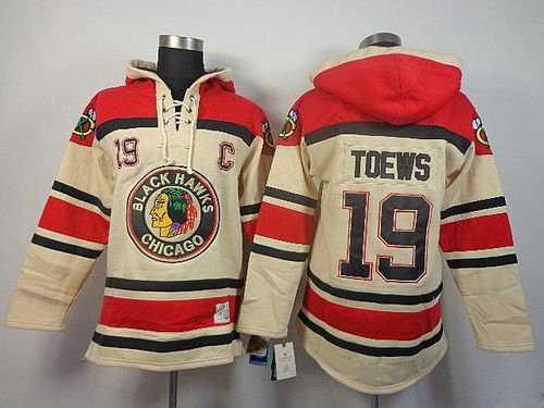 Chicago Blackhawks #19 Jonathan Toews White Sawyer Hooded Sweatshirt Stitched NHL Jersey Chicago Blackhawks #19 Jonathan Toews White Sawyer Hooded Sweatshirt Stitched NHL Jersey