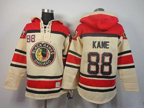 Chicago Blackhawks #88 Patrick Kane White Sawyer Hooded Sweatshirt Stitched NHL Jersey