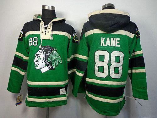Blackhawks #88 Patrick Kane Green Sawyer Hooded Sweatshirt Stitched NHL Blackhawks #88 Patrick Kane Green Sawyer Hooded Sweatshirt Stitched NHL