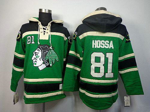 Blackhawks #81 Marian Hossa Green Sawyer Hooded Sweatshirt Stitched NHL Blackhawks #81 Marian Hossa Green Sawyer Hooded Sweatshirt Stitched NHL