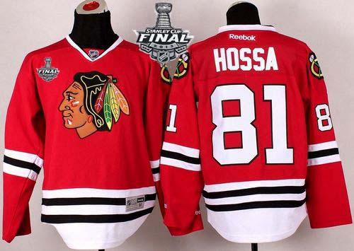 Chicago Blackhawks #81 Marian Hossa Red With Stanley Cup Finals NHL Jersey