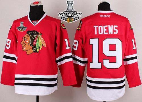 Chicago Blackhawks #19 Jonathan Toews Red Stanley Cup Champions NHL Jersey