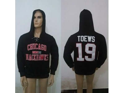 nhl jerseys chicago blackhawks #19 toews black(pullover hooded sweatshirt)(ccm)