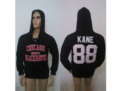 nhl jerseys chicago blackhawks #88 kane black(pullover hooded sweatshirt)(ccm)