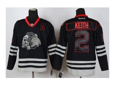 nhl jerseys chicago blackhawks #2 keith black ice(the skeleton head)(patch A) nhl jerseys chicago blackhawks #2 keith black ice(the skeleton head)(patch A)