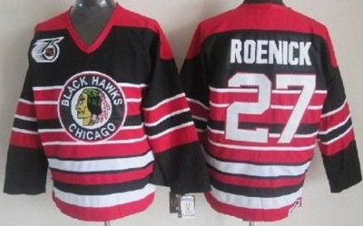 Chicago Blackhawks 27 Jeremy Roenick Black 75th Throwback CCM NHL Jerseys Chicago Blackhawks 27 Jeremy Roenick Black 75th Throwback CCM NHL Jerseys
