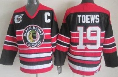 Chicago Blackhawks 19 Jonathan Toews Black 75th Throwback CCM NHL Jerseys Chicago Blackhawks 19 Jonathan Toews Black 75th Throwback CCM NHL Jerseys