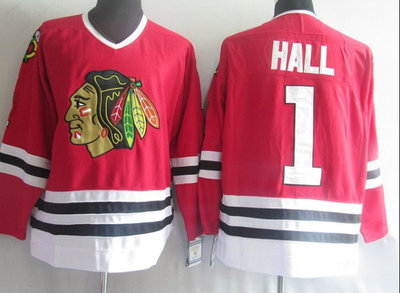 NHL Jerseys Chicago Blackhawks 1# HALL Red【CCM NHL Jerseys Chicago Blackhawks 1# HALL Red【CCM