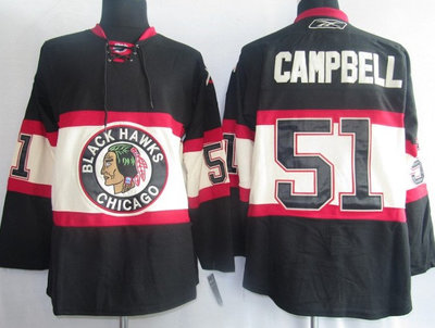 NHL Jerseys Chicago Blackhawks 51 Brian Campbell Black【The third section