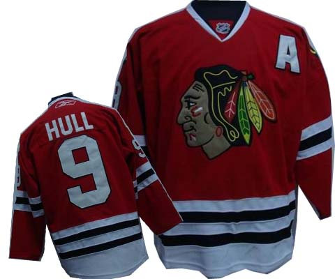Chicago Blackhawks 9 HULL red