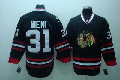 nhl chicago blackhawks #31 niemi black(3rd)