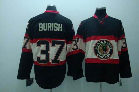 nhl chicago blackhawks #37 burish black(new third jersey)