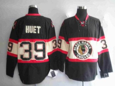 nhl chicago blackhawks #39 huet black(new third jersey)