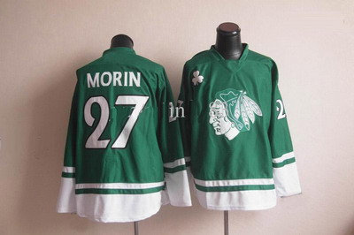NHL Jerseys Chicago Blackhawks #27 Jeremy Morin green St Patty's Day Jersey