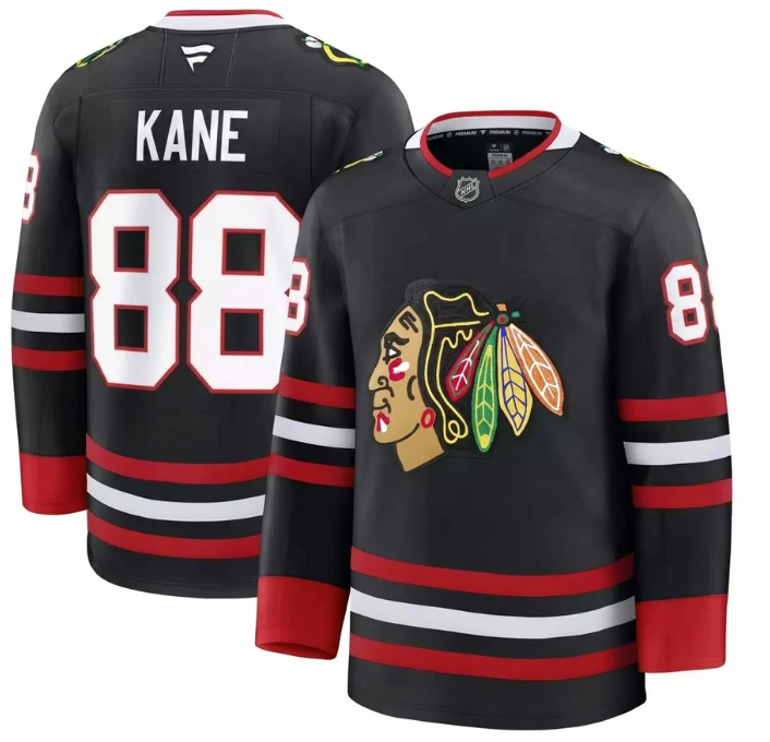 Men's Chicago Blackhawks #88 Patrick Kane Black Stitched Hockey Jersey