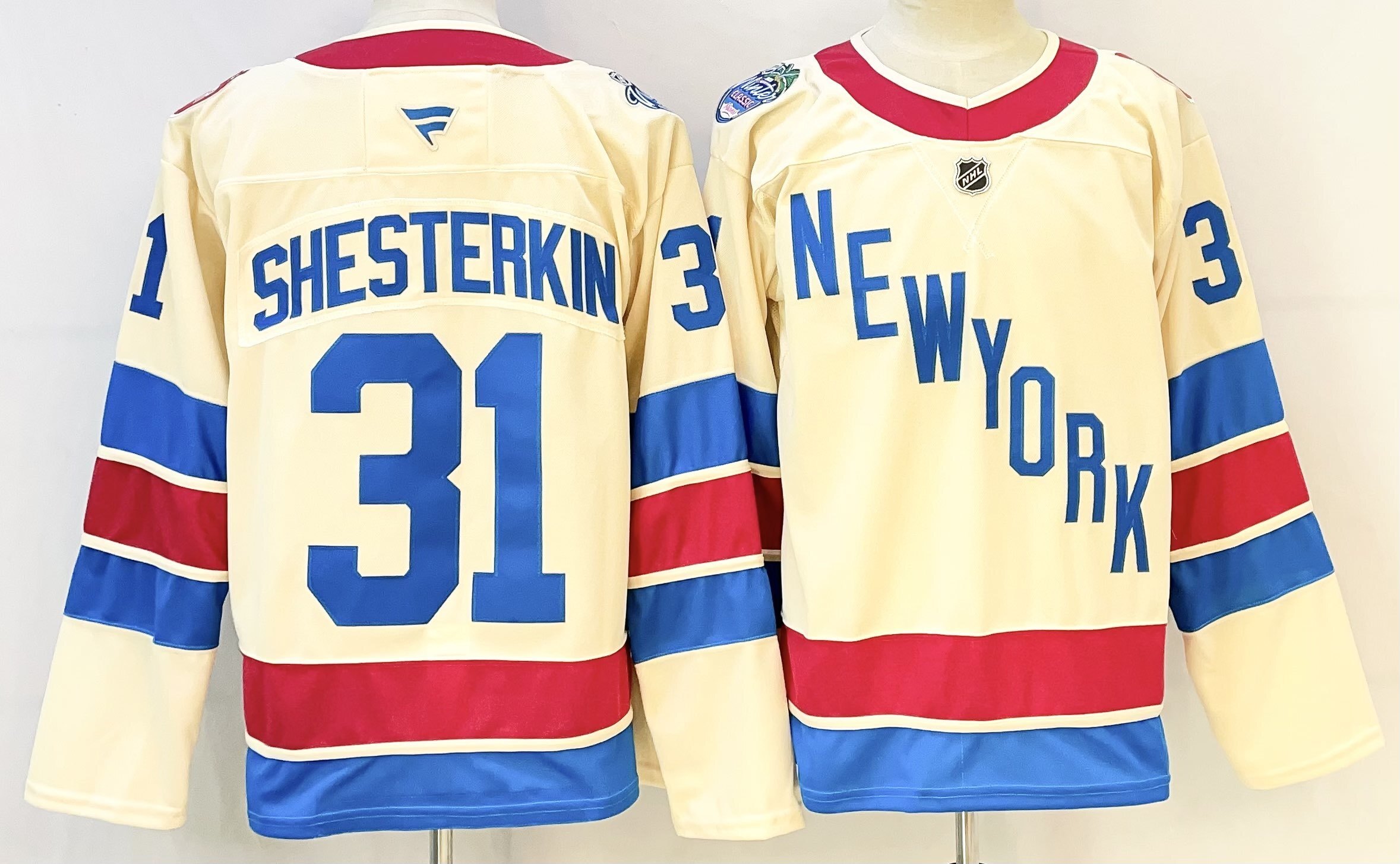Men's New York Rangers #31 Igor Shesterkin Beige 2025-26 Winter Classic Stitched Hockey Men's New York Rangers #31 Igor Shesterkin Beige 2025-26 Winter Classic Stitched Hockey