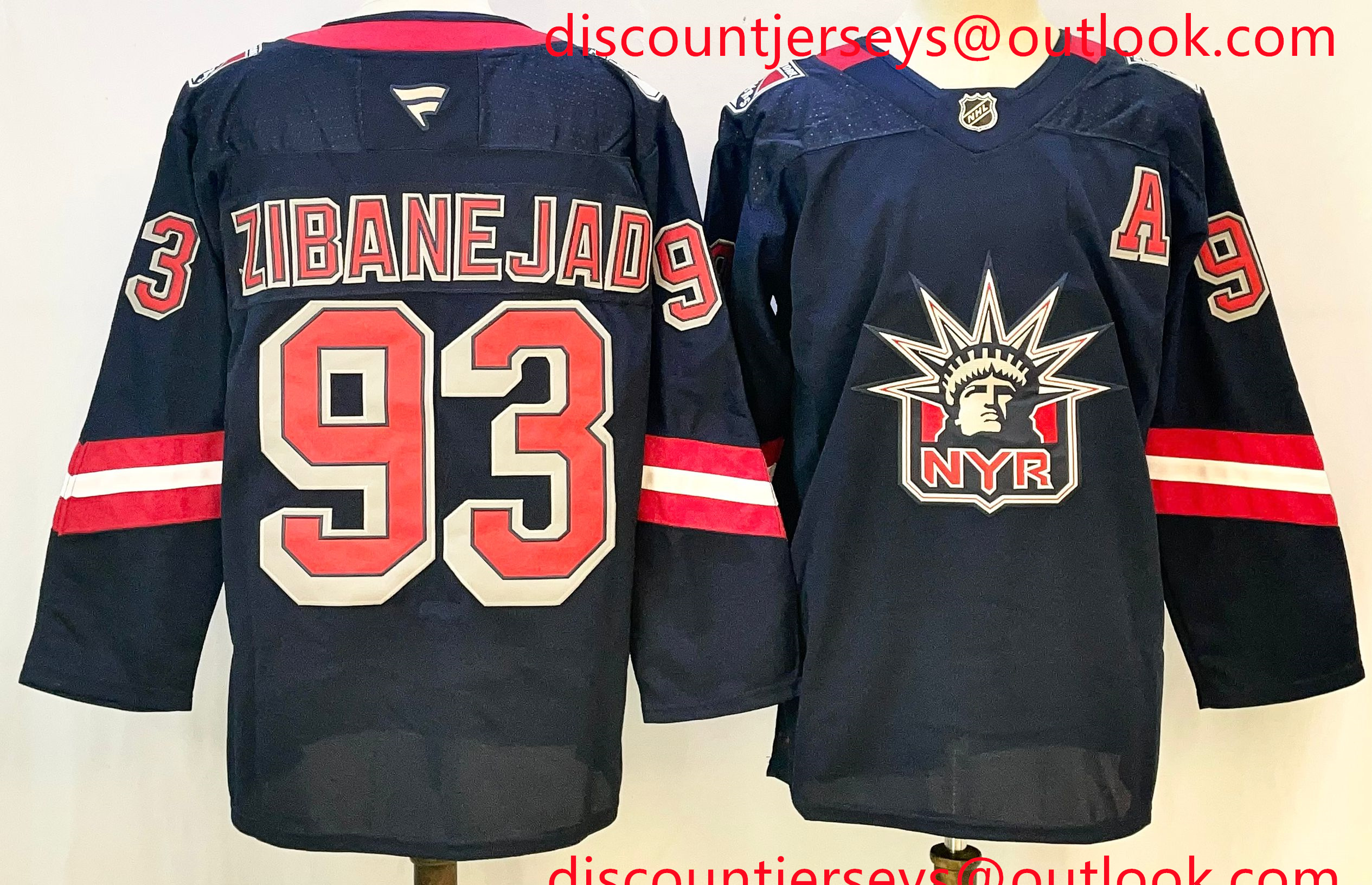 Men's New York Rangers #93 Mika Zibanejad Navy With A Patch 2024-25 Away Stitched Hockey Jersey Men's New York Rangers #93 Mika Zibanejad Navy With A Patch 2024-25 Away Stitched Hockey Jersey