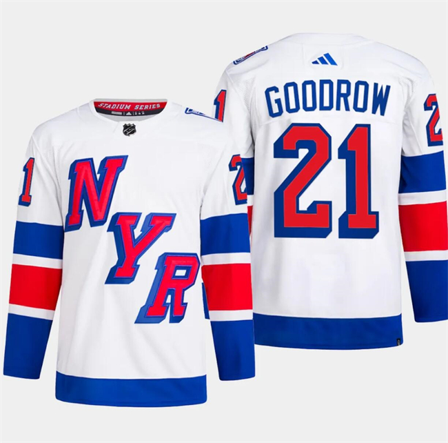 Men's New York Rangers #21 Barclay Goodrow White 2024 Stadium Series Stitched Jersey Men's New York Rangers #21 Barclay Goodrow White 2024 Stadium Series Stitched Jersey