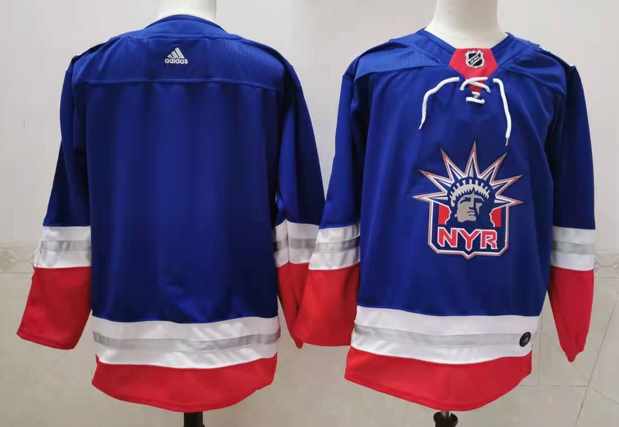 Men's New York Rangers Blank Light Blue 2021 Retro Stitched NHL Jersey Men's New York Rangers Blank Light Blue 2021 Retro Stitched NHL Jersey