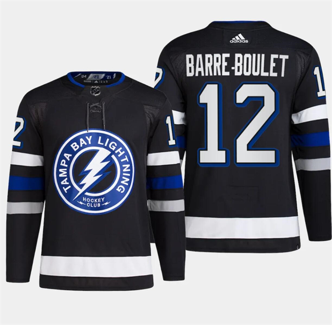 Men's Tampa Bay Lightning #12 Alex Barre-Boulet Black Alternate Premier Breakaway Stitched Jersey Men's Tampa Bay Lightning #12 Alex Barre-Boulet Black Alternate Premier Breakaway Stitched Jersey