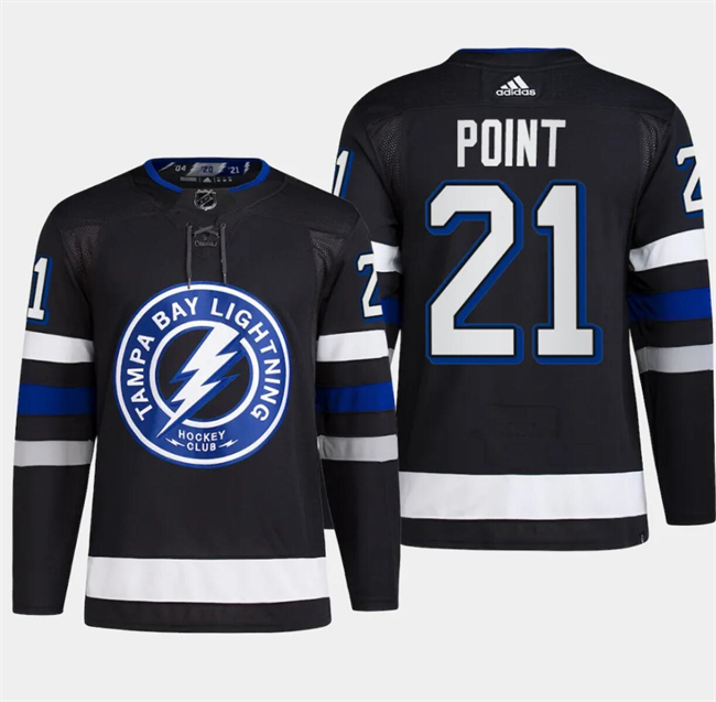 Men's Tampa Bay Lightning #21 Brayden Point Black Alternate Premier Breakaway Stitched Jersey Men's Tampa Bay Lightning #21 Brayden Point Black Alternate Premier Breakaway Stitched Jersey