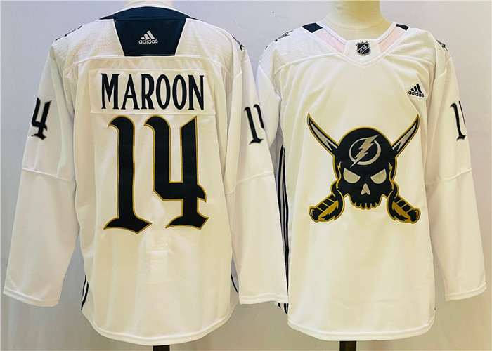 Men's Tampa Bay Lightning #14 Pat Maroon White Stitched Jersey Men's Tampa Bay Lightning #14 Pat Maroon White Stitched Jersey