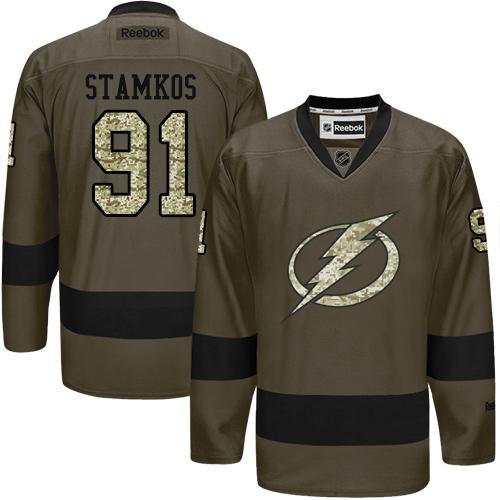 Lightning #91 Steven Stamkos Green Salute to Service Stitched NHL Jersey Lightning #91 Steven Stamkos Green Salute to Service Stitched NHL Jersey