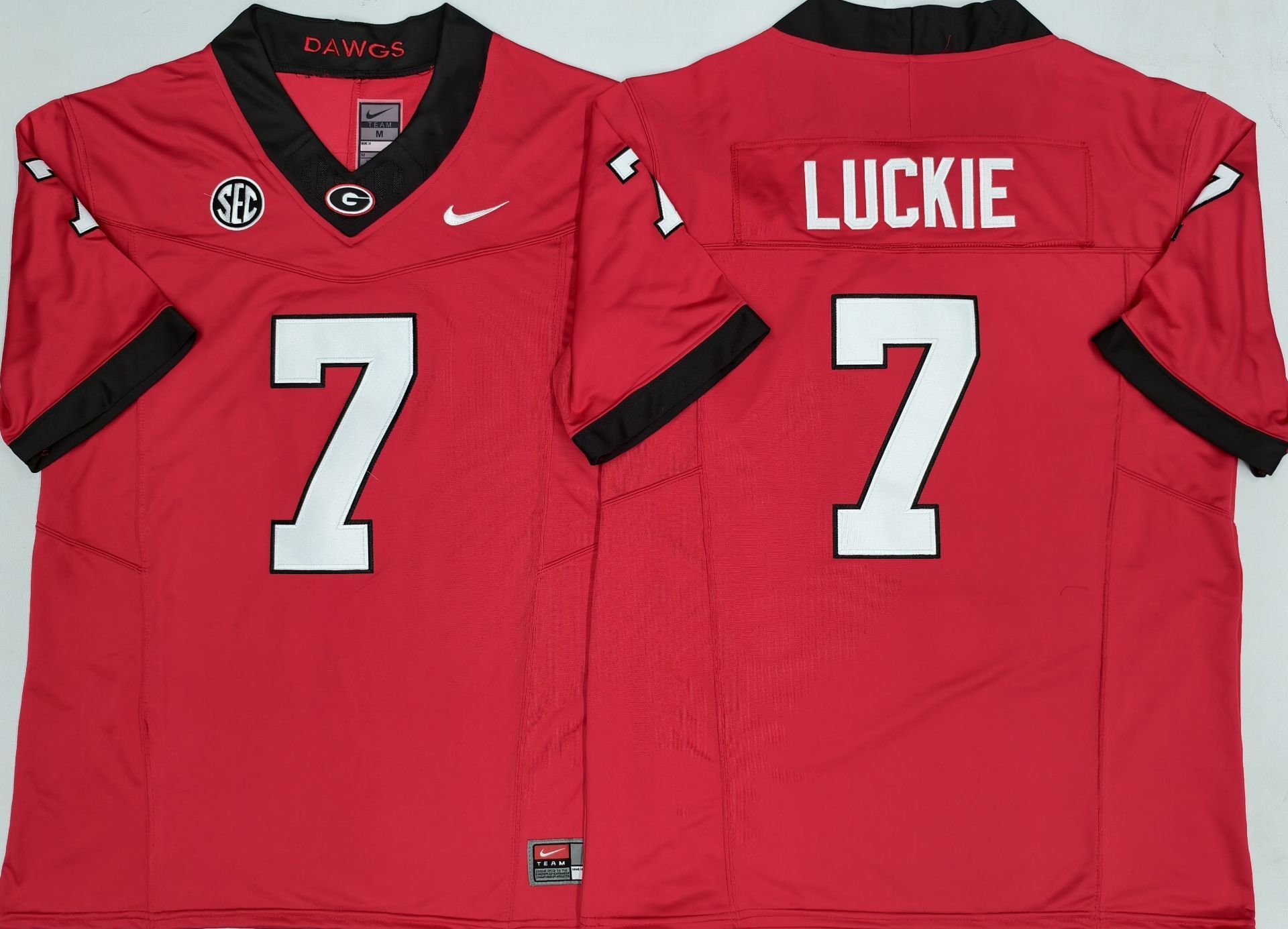 Georgia Bulldogs #7 Lawson Luckie Red 2025 F.U.S.E. Stitched Jersey Georgia Bulldogs #7 Lawson Luckie Red 2025 F.U.S.E. Stitched Jersey