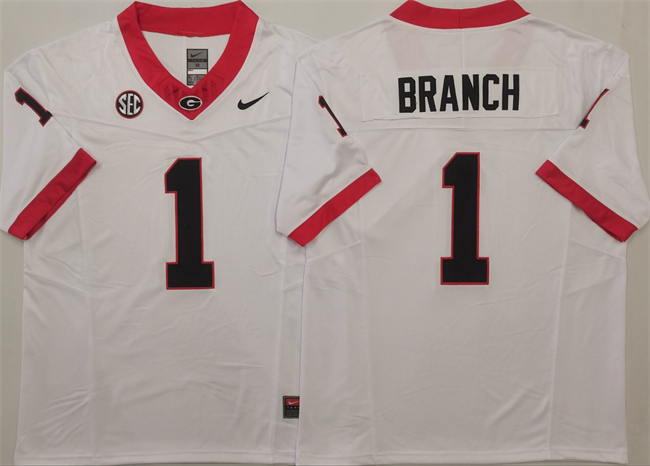 Georgia Bulldogs #1 Zachariah Branch White 2025 F.U.S.E. Stitched Jersey Georgia Bulldogs #1 Zachariah Branch White 2025 F.U.S.E. Stitched Jersey