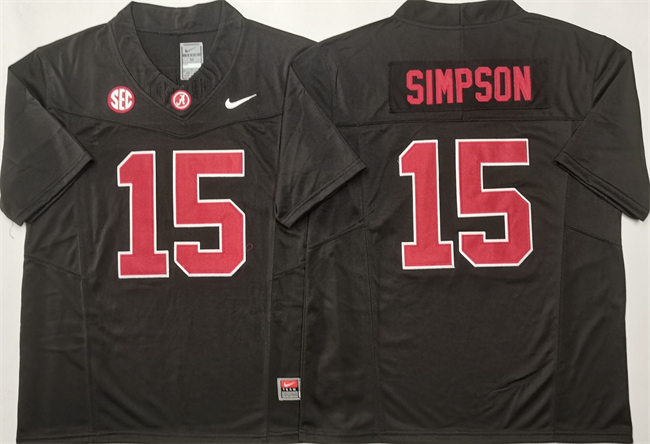 Georgia Bulldogs #15 Ty Simpson Black 2025 F.U.S.E. Stitched Jersey Georgia Bulldogs #15 Ty Simpson Black 2025 F.U.S.E. Stitched Jersey