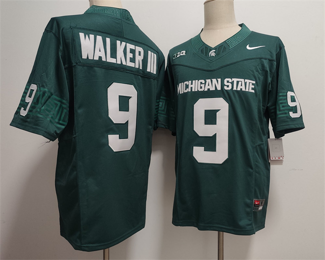 Men's Michigan State Spartans Green #9 WALKER III Green F.U.S.E. Stitched Jersey Men's Michigan State Spartans Green #9 WALKER III Green F.U.S.E. Stitched Jersey
