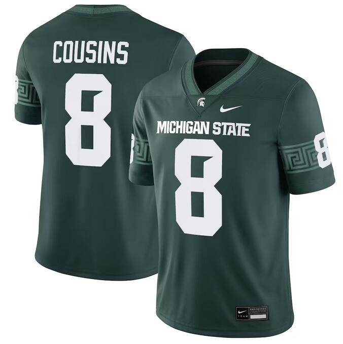 Men's Michigan State Spartans #8 Kirk Cousins Green Vapor Limited Stitched Football Jersey Men's Michigan State Spartans #8 Kirk Cousins Green Vapor Limited Stitched Football Jersey