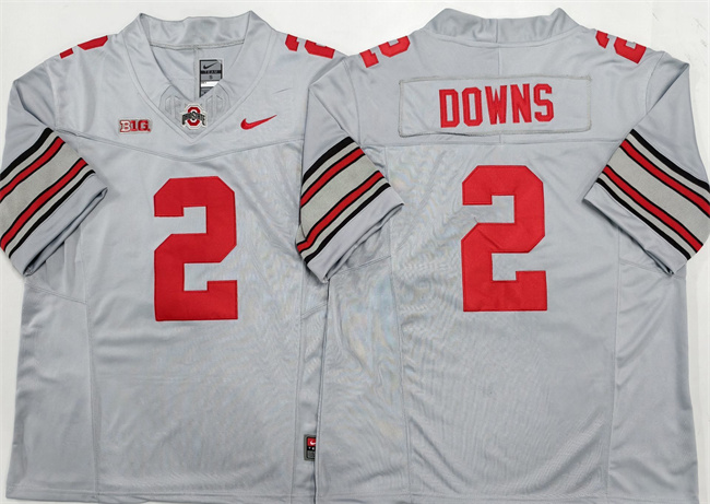 Men's Ohio State Buckeyes #2 Caleb Downs Grey F.U.S.E. Limited Stitched Jersey Men's Ohio State Buckeyes #2 Caleb Downs Grey F.U.S.E. Limited Stitched Jersey