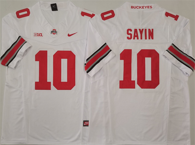 Men's Ohio State Buckeyes #10 Julian Sayin White F.U.S.E. Limited Stitched Jersey Men's Ohio State Buckeyes #10 Julian Sayin White F.U.S.E. Limited Stitched Jersey