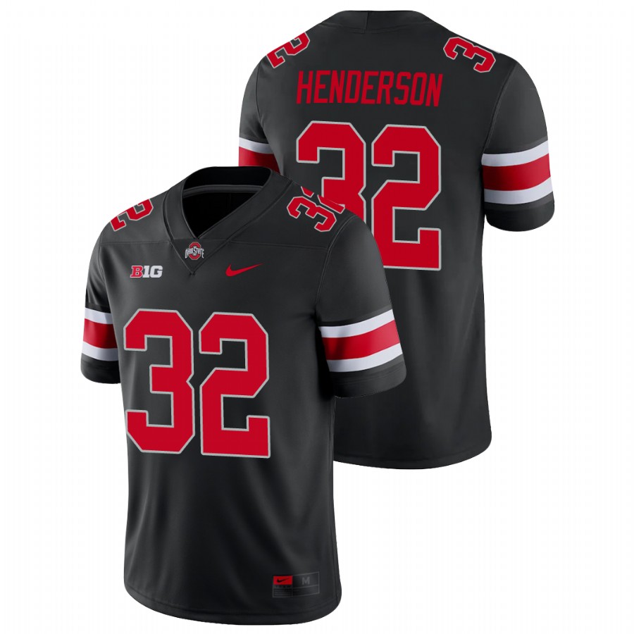 Men's Ohio State Buckeyes #32 TreVeyon Henderson Black Football Jersey Men's Ohio State Buckeyes #32 TreVeyon Henderson Black Football Jersey