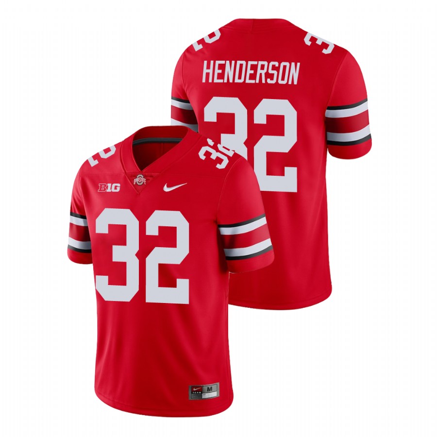 Men's Ohio State Buckeyes #32 TreVeyon Henderson Red Football Jersey Men's Ohio State Buckeyes #32 TreVeyon Henderson Red Football Jersey