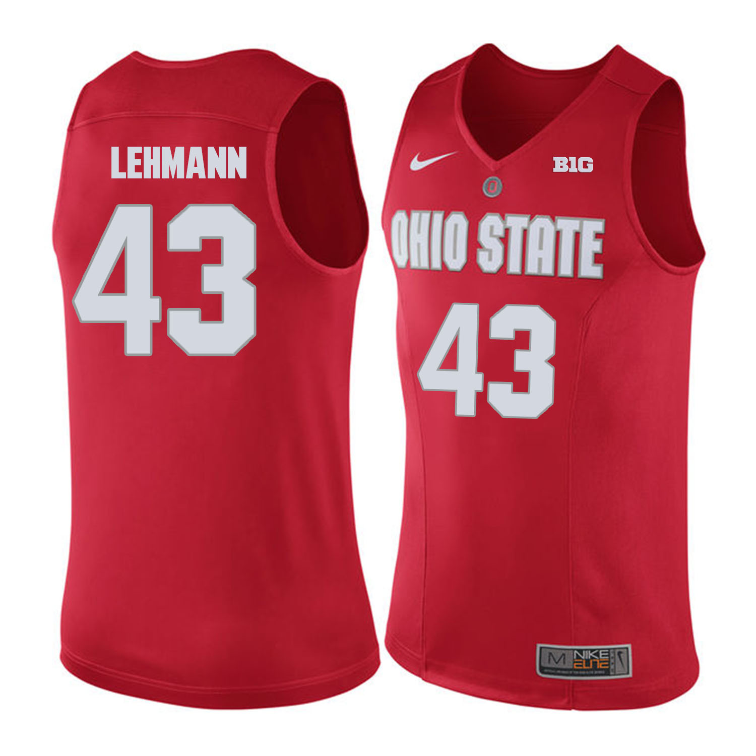 Ohio State Buckeyes #43 Matt Lehmann Red College Basketball Jersey Ohio State Buckeyes #43 Matt Lehmann Red College Basketball Jersey