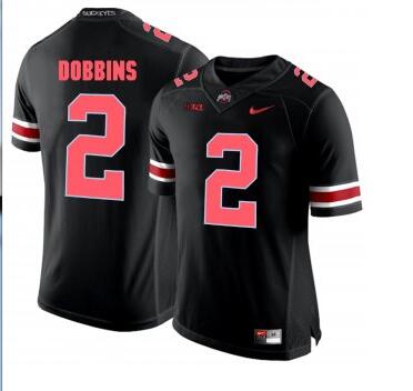 Ohio State Buckeyes #2 Dobbins Black(Red No.) Limited Stitched NCAA Jersey