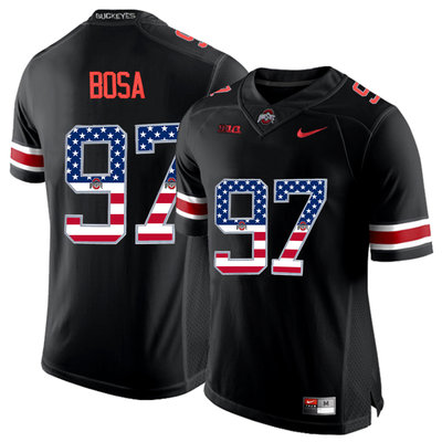Ohio State Buckeyes 97 Nick Bosa Black USA Flag College Football Limited Jersey