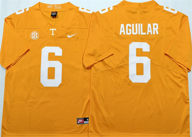 Men's Tennessee Volunteers #6 Joey Aguilar Orange 2025 Stitched Jersey Men's Tennessee Volunteers #6 Joey Aguilar Orange 2025 Stitched Jersey