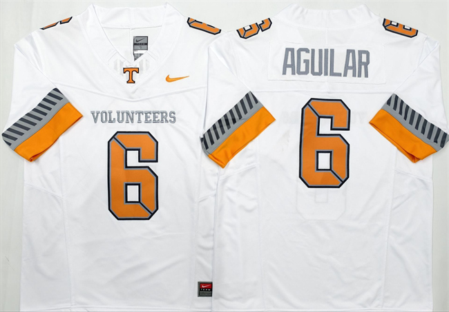 Men's Tennessee Volunteers #6 Joey Aguilar White 2025 F.U.S.E. Stitched Jersey 1 Men's Tennessee Volunteers #6 Joey Aguilar White 2025 F.U.S.E. Stitched Jersey 1