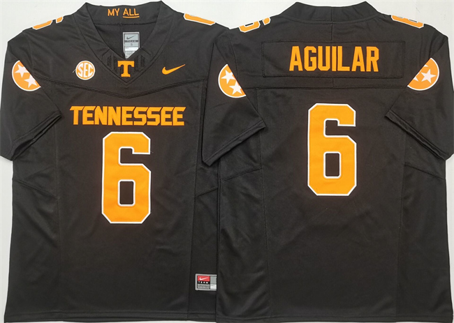 Men's Tennessee Volunteers #6 Joey Aguilar Black F.U.S.E. Stitched Jersey 3 Men's Tennessee Volunteers #6 Joey Aguilar Black F.U.S.E. Stitched Jersey 3