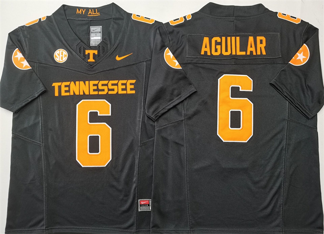 Men's Tennessee Volunteers #6 Joey Aguilar Black F.U.S.E. Stitched Jersey Men's Tennessee Volunteers #6 Joey Aguilar Black F.U.S.E. Stitched Jersey