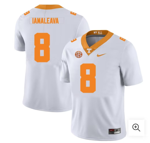 Men's Tennessee Volunteers #8 Nico Iamaleava White Stitched Jersey Men's Tennessee Volunteers #8 Nico Iamaleava White Stitched Jersey
