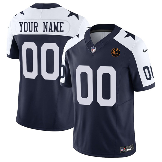 Men's Dallas Cowboys Active Player Custom Navy 2025 F.U.S.E. With John Madden Patch Thanksgiving Vapor Limited Stitched Football Jersey Men's Dallas Cowboys Active Player Custom Navy 2025 F.U.S.E. With John Madden Patch Thanksgiving Vapor Limited Stitched Football Jersey