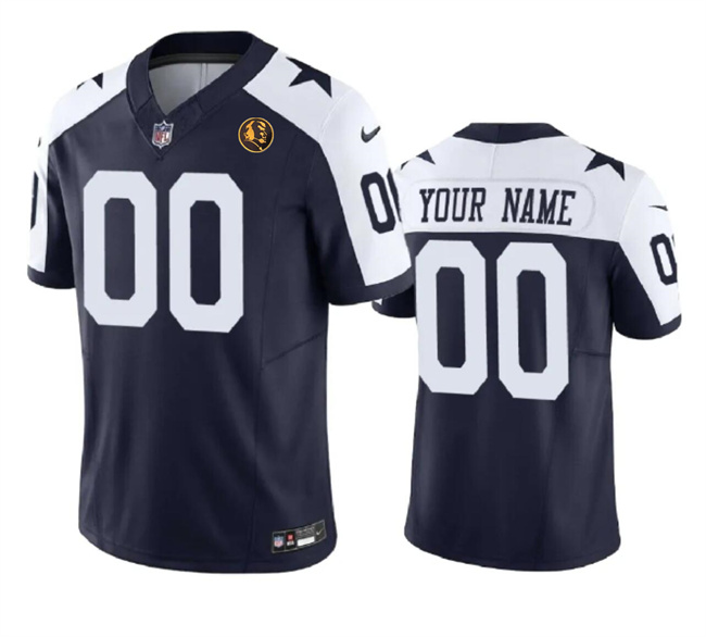 Men's Dallas Cowboys Active Player Custom Navy 2023 F.U.S.E. With John Madden Patch Vapor Limited Stitched Football Jersey Men's Dallas Cowboys Active Player Custom Navy 2023 F.U.S.E. With John Madden Patch Vapor Limited Stitched Football Jersey