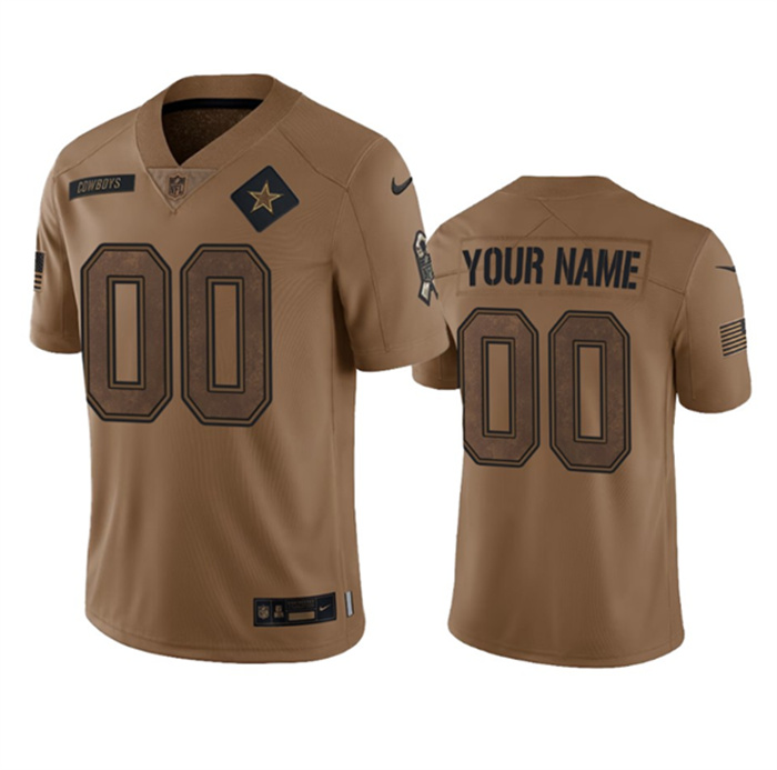 Men's Dallas Cowboys Active Player Custom 2023 Brown Salute To Service Limited Stitched Football Jersey Men's Dallas Cowboys Active Player Custom 2023 Brown Salute To Service Limited Stitched Football Jersey
