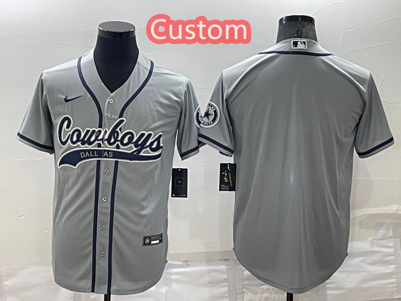 Custom Men's Dallas Cowboys Grey Stitched Jersey Custom Men's Dallas Cowboys Grey Stitched Jersey